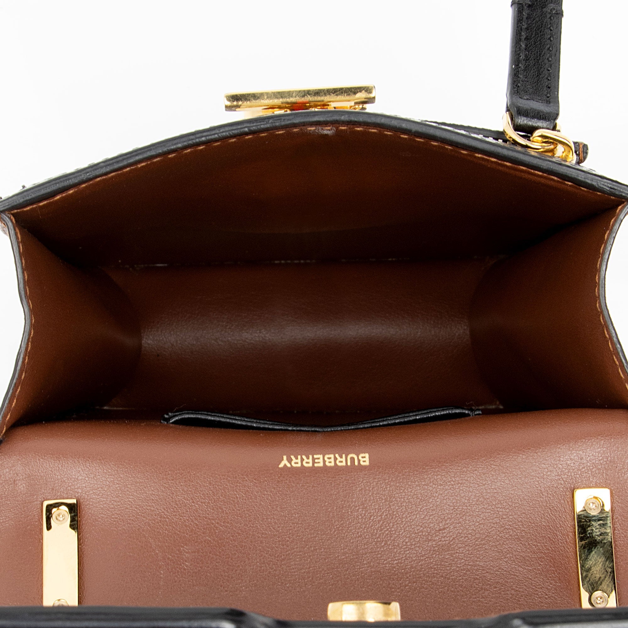 Burberry E-Canvas TB Monogram Stripe Robin Mini Messenger (SHF-dLA5PE)