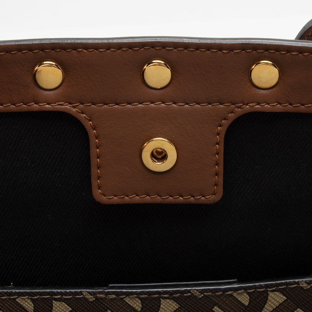 Burberry E-Canvas TB Monogram Studded Book Tote