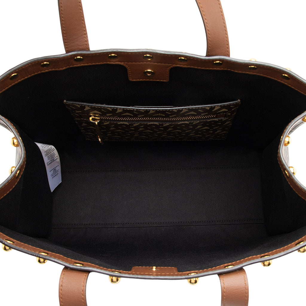 Burberry E-Canvas TB Monogram Studded Book Tote
