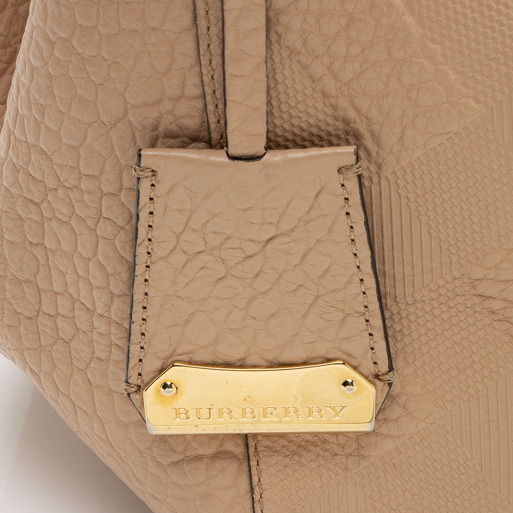 Burberry Embossed Check Leather Canterbury Small Tote (SHF-HNgQeT)