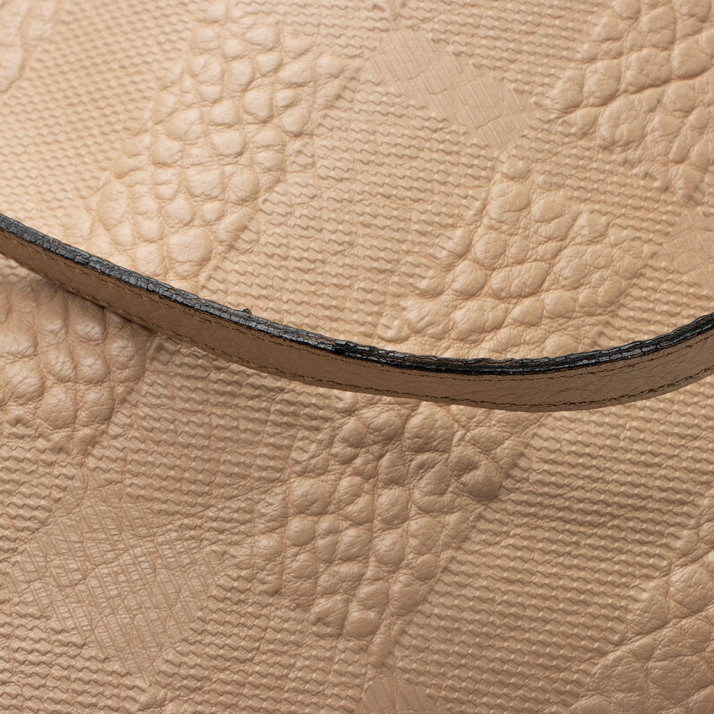 Burberry Embossed Check Leather Canterbury Small Tote (SHF-HNgQeT)