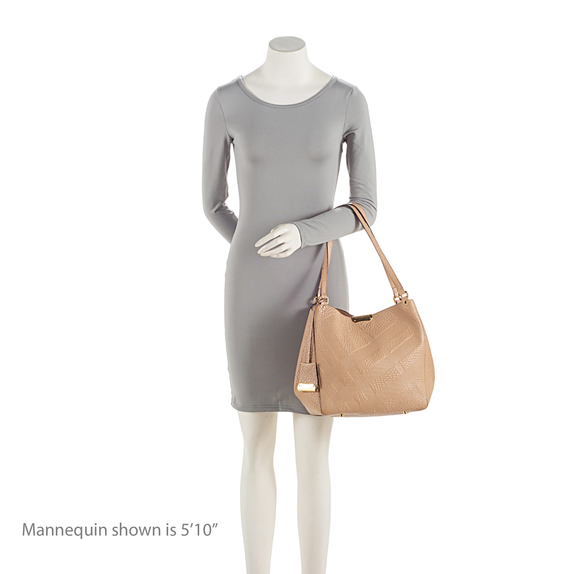 Burberry Embossed Check Leather Canterbury Small Tote (SHF-HNgQeT)
