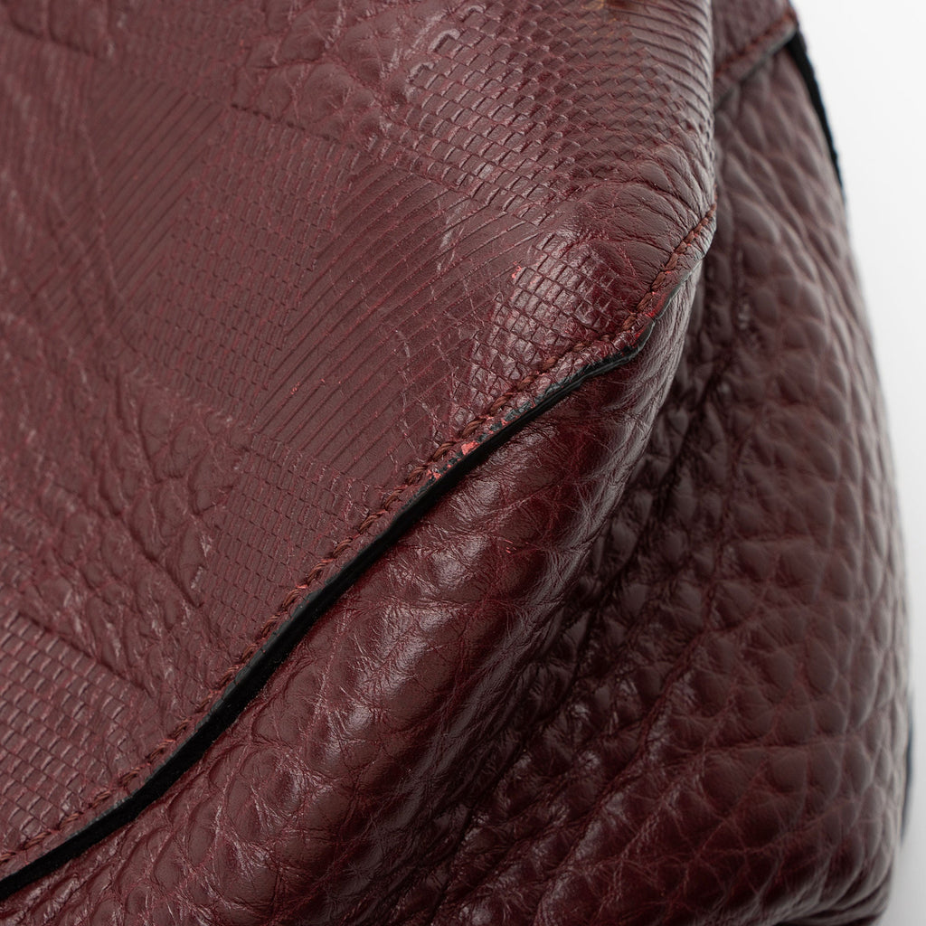 Burberry Embossed Leather Check Canterbury Small Tote