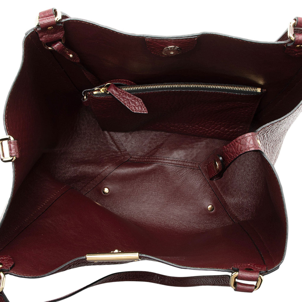 Burberry Embossed Leather Check Canterbury Small Tote