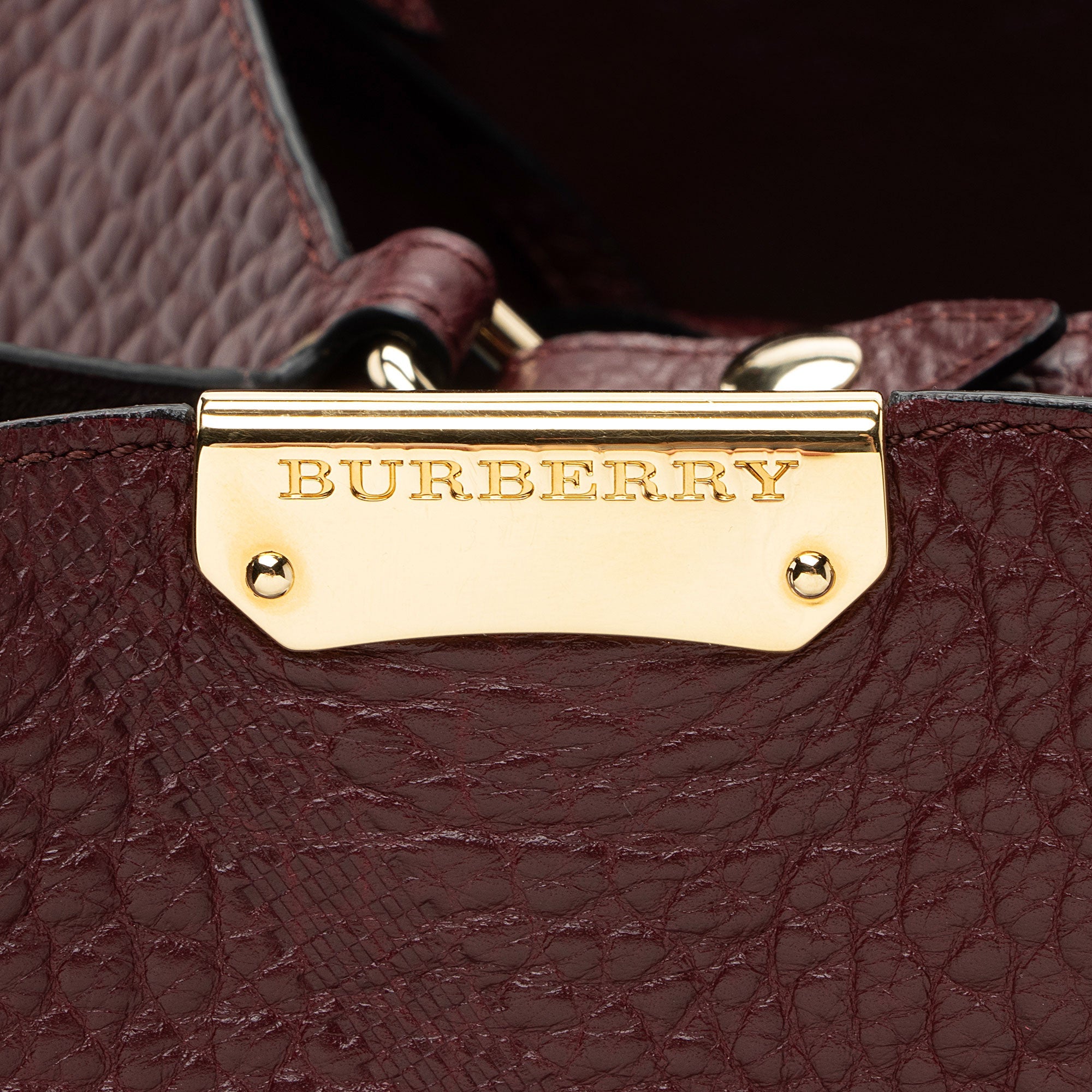 Burberry Embossed Leather Check Canterbury Small Tote