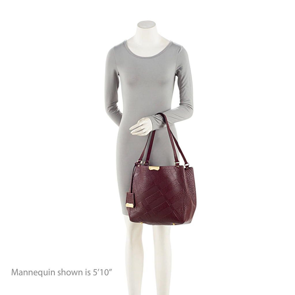 Burberry Embossed Leather Check Canterbury Small Tote