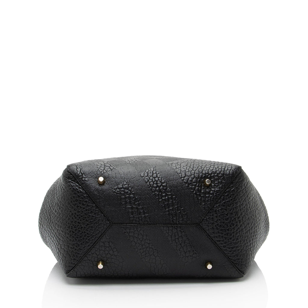 Burberry Embossed Leather Check Canterbury Small Tote