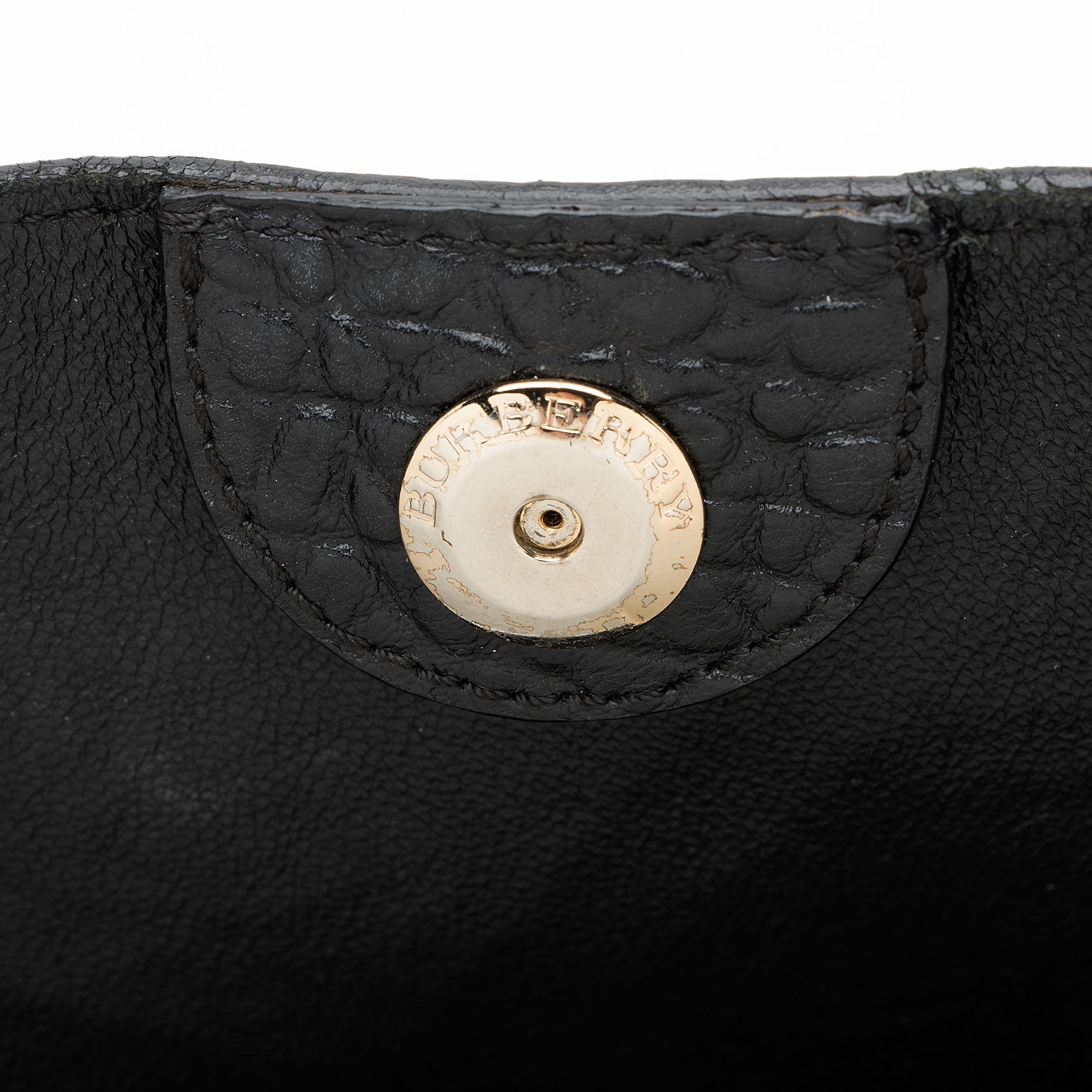 Burberry Embossed Leather Check Canterbury Small Tote