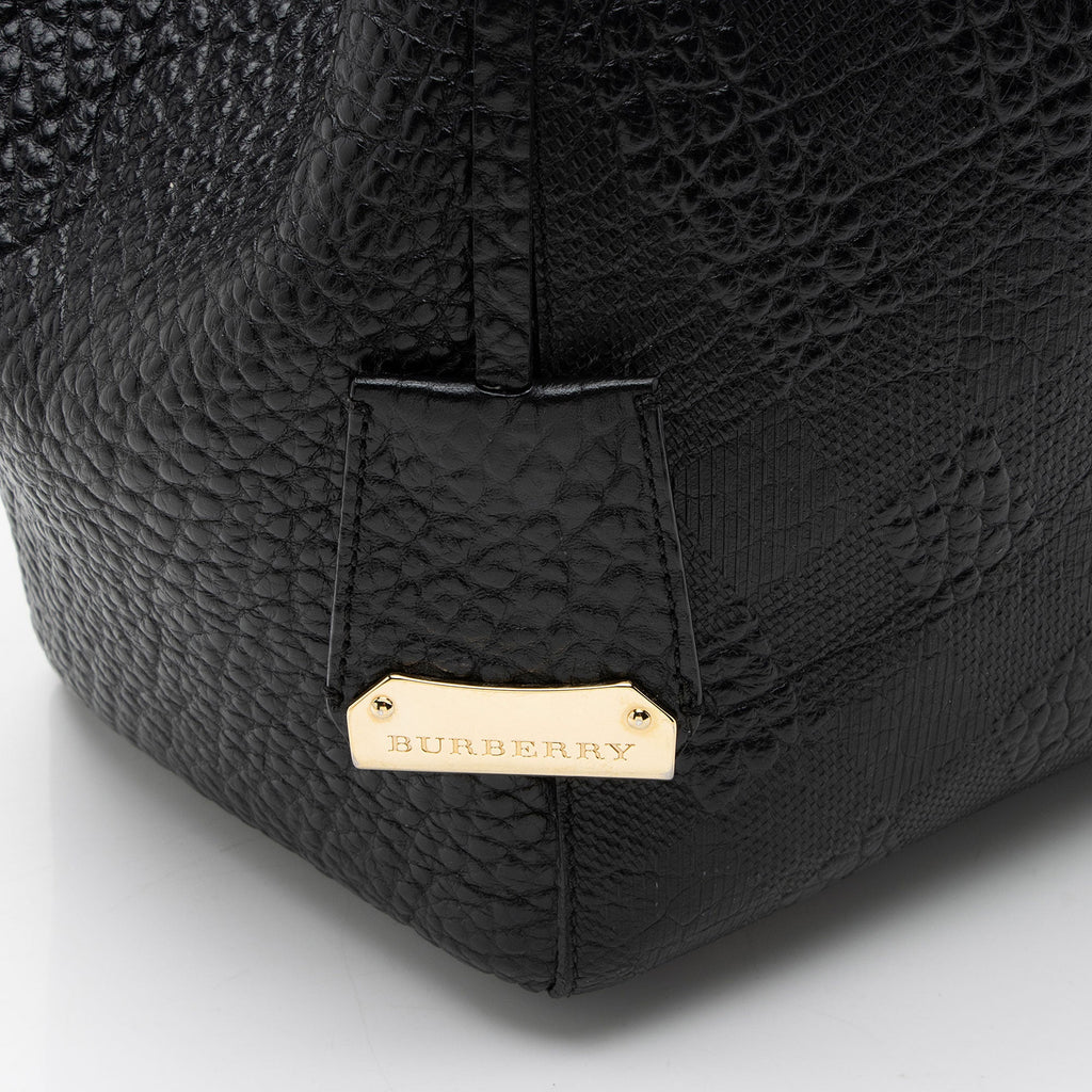 Burberry Embossed Leather Check Canterbury Small Tote