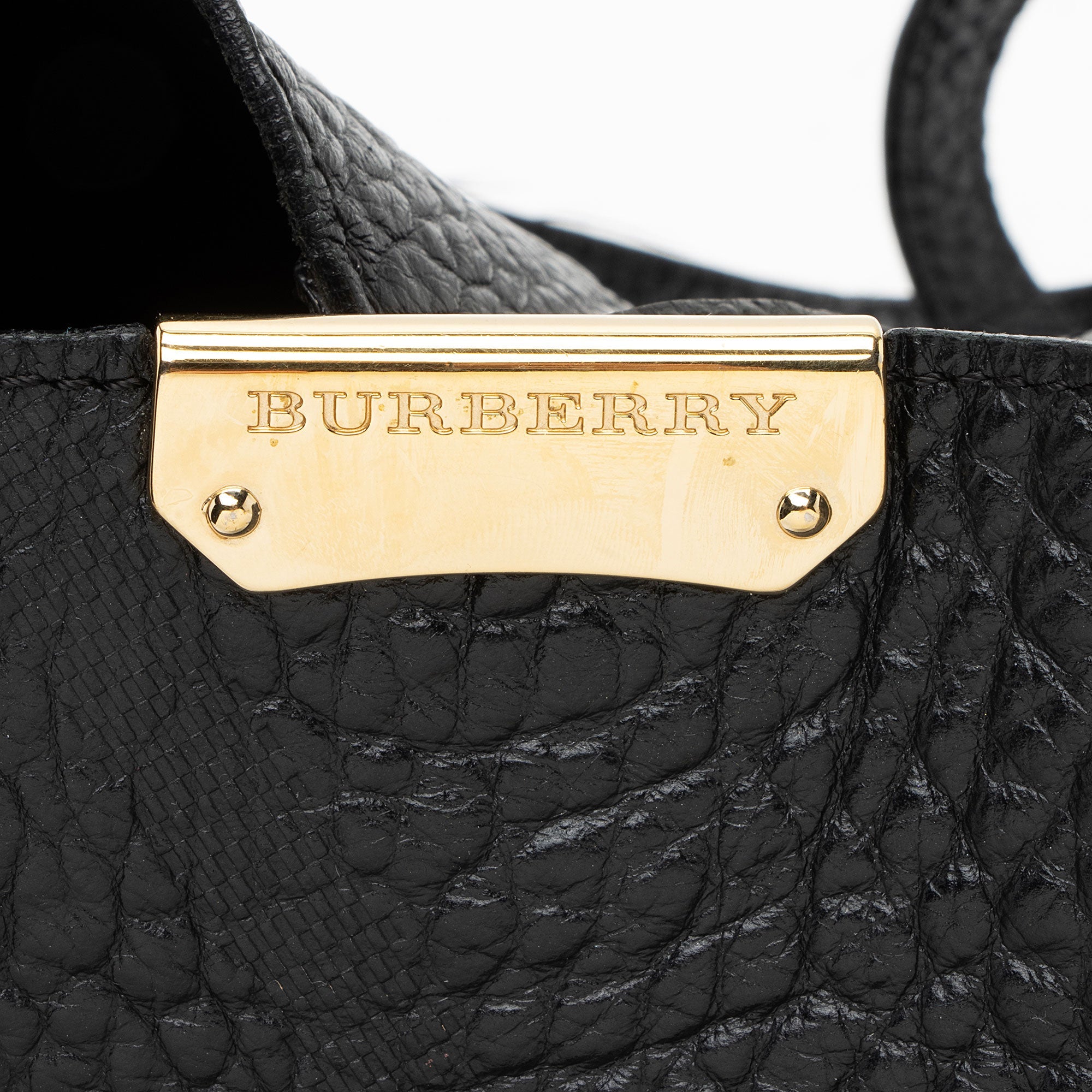 Burberry Embossed Leather Check Canterbury Small Tote