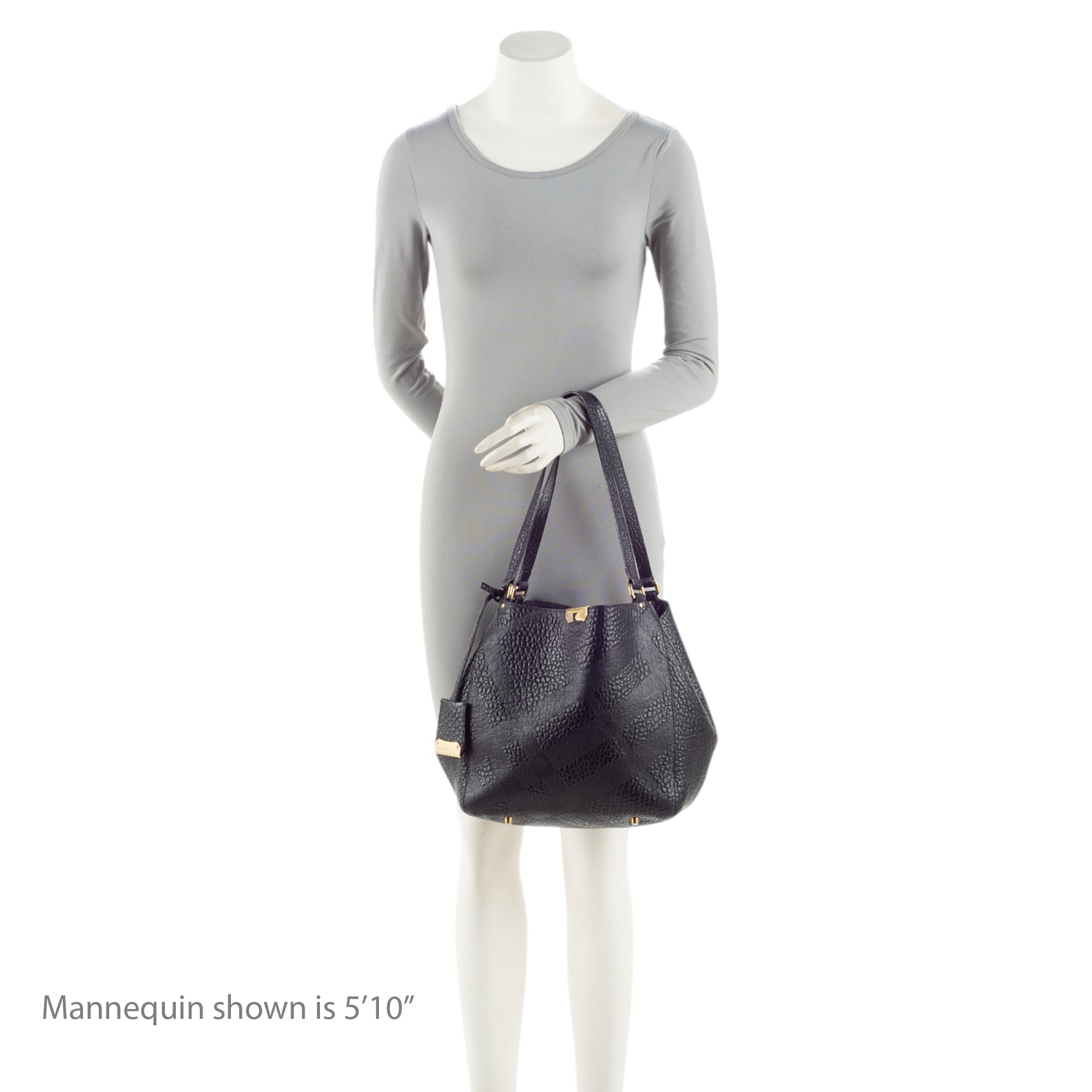 Burberry Embossed Leather Check Canterbury Small Tote