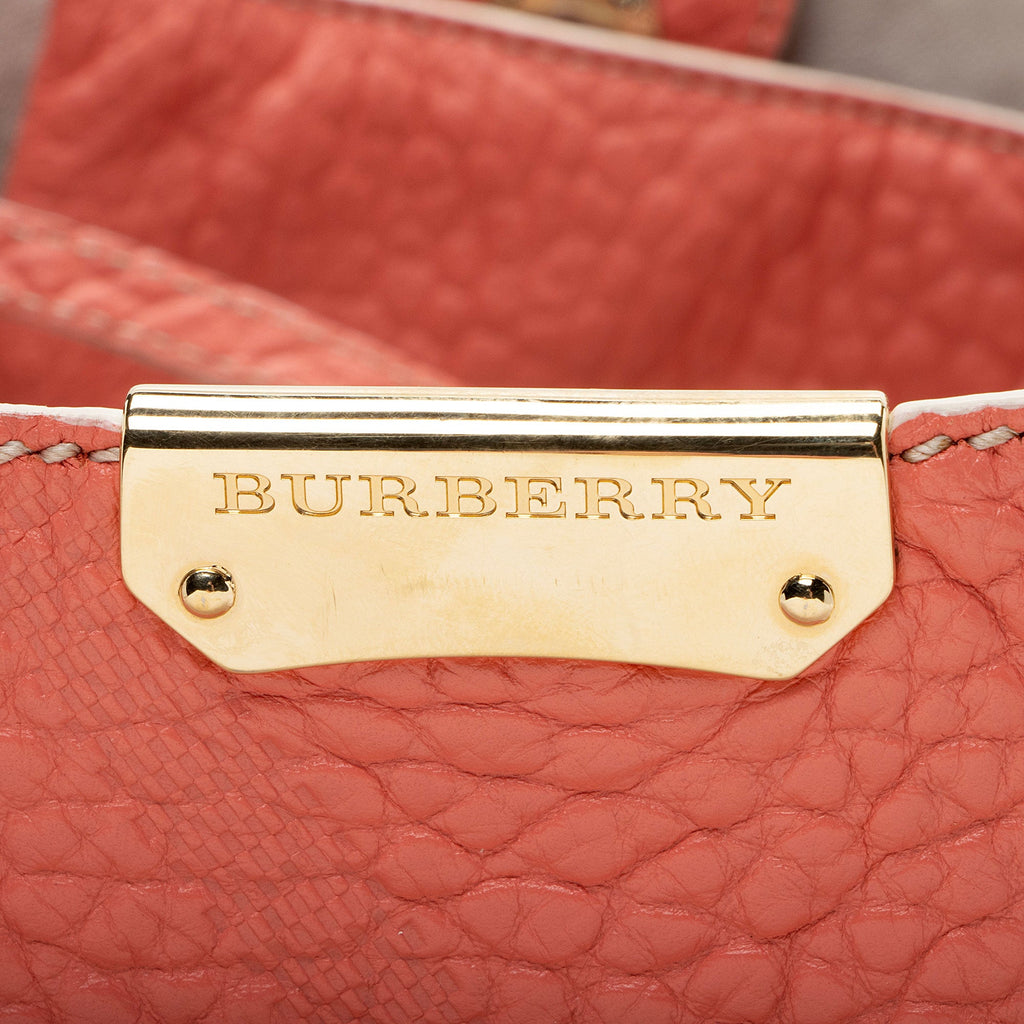 Burberry Embossed Leather Check Canterbury Small Tote