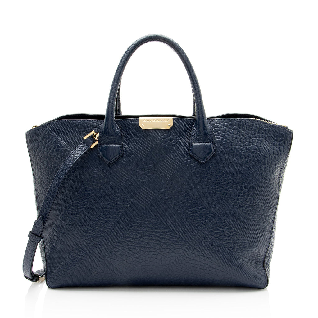 Burberry Embossed Leather Check Dewsbury Tote