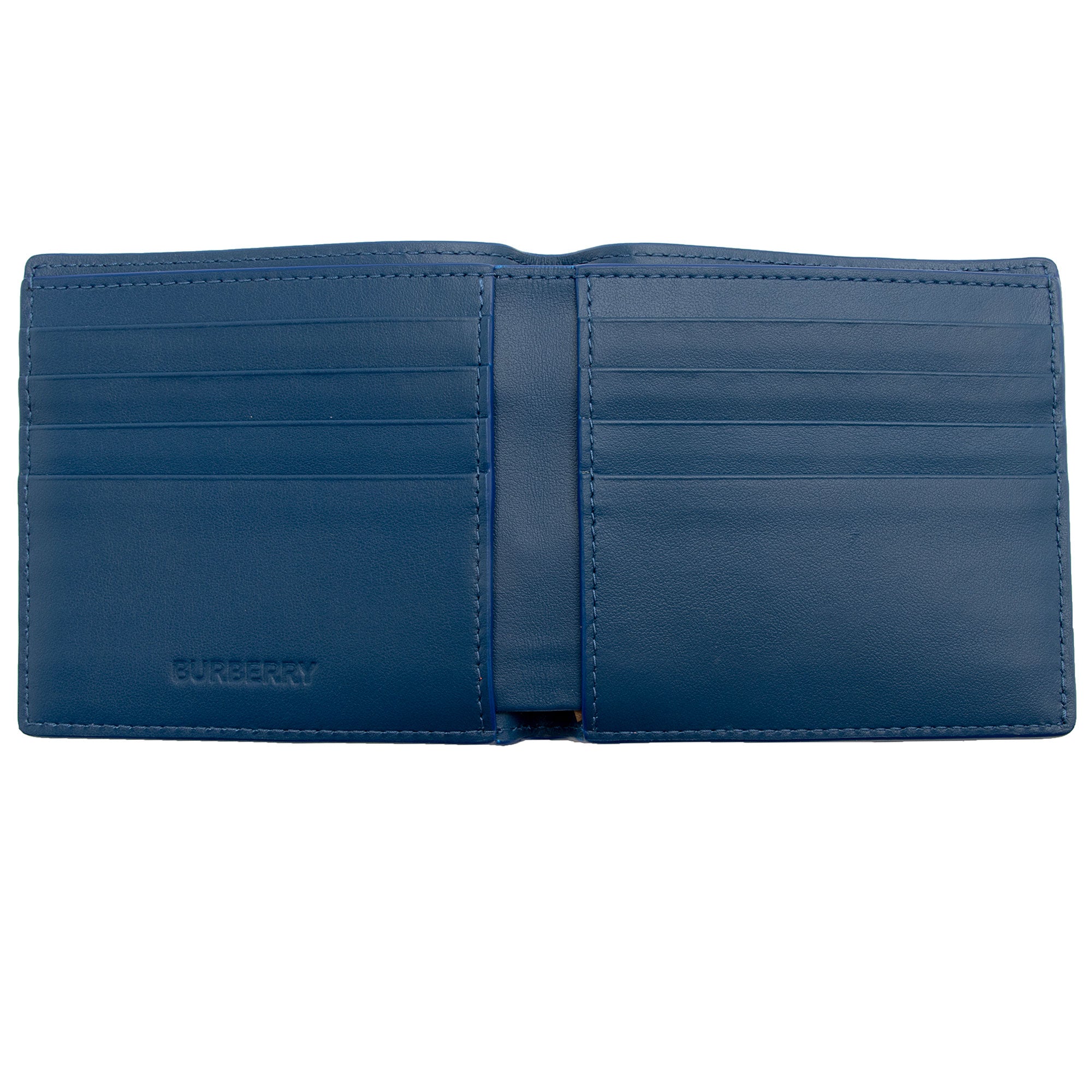 Burberry Embossed Grainy Calfskin  Bi-Fold Wallet (SHF-eDYuMU)