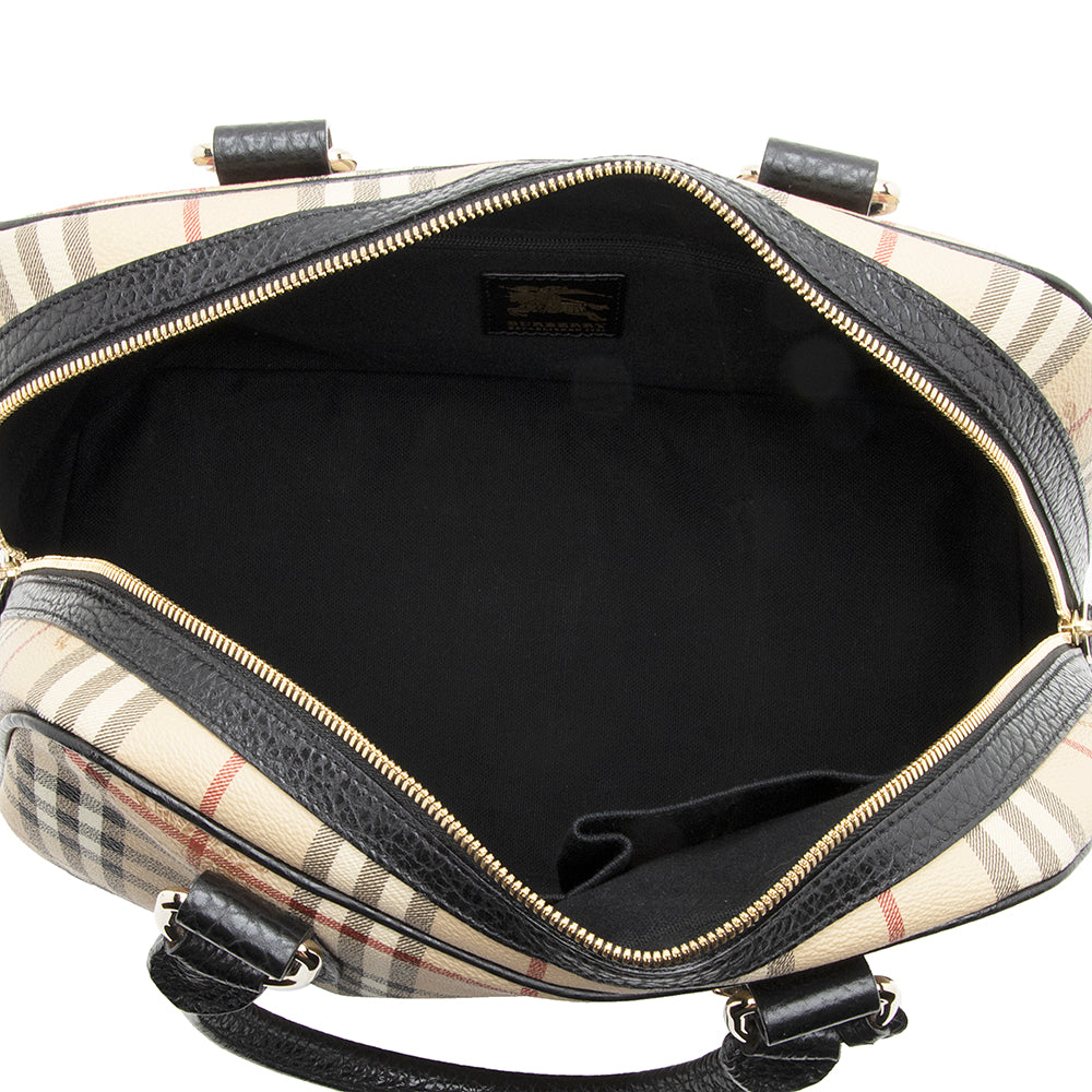 Burberry Haymarket Check Bowling Satchel (SHF-19714)