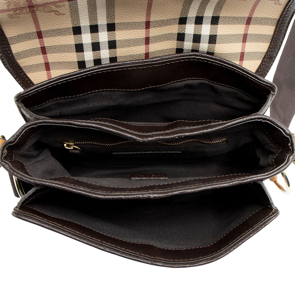 Burberry Haymarket Check Buckle Messenger (SHF-5qIRC7)