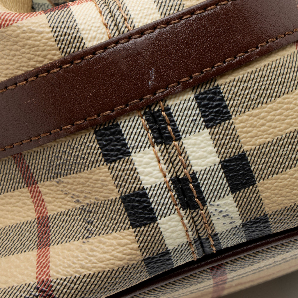 Burberry Haymarket Check Buckle Satchel