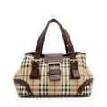 Burberry Haymarket Check Buckle Satchel