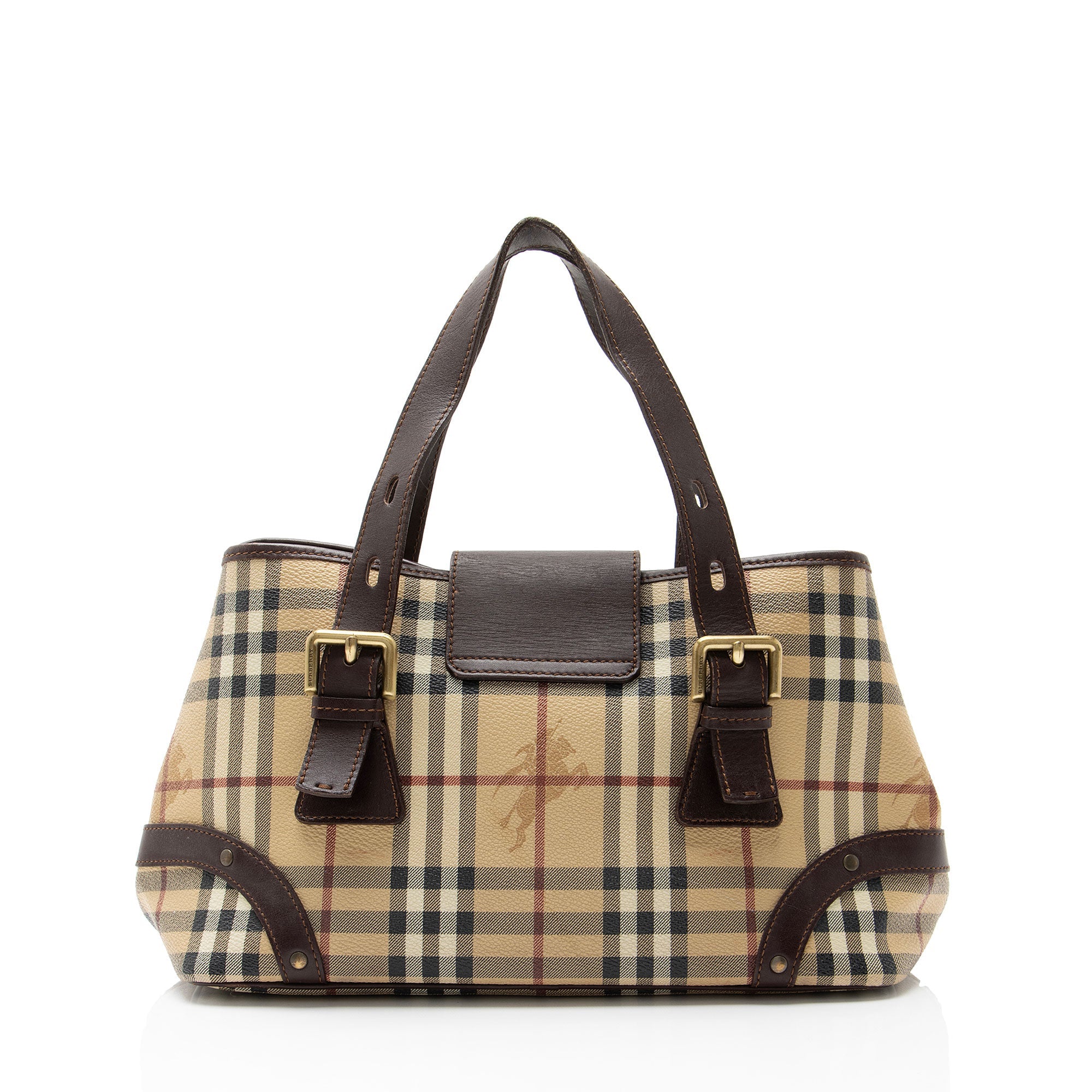 Burberry Haymarket Check Buckle Satchel