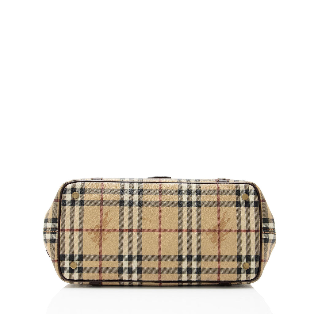 Burberry Haymarket Check Buckle Satchel