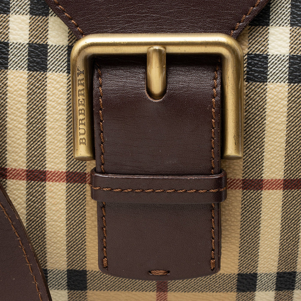 Burberry Haymarket Check Buckle Satchel