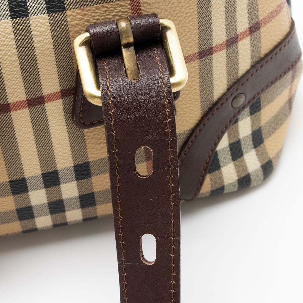 Burberry Haymarket Check Buckle Satchel