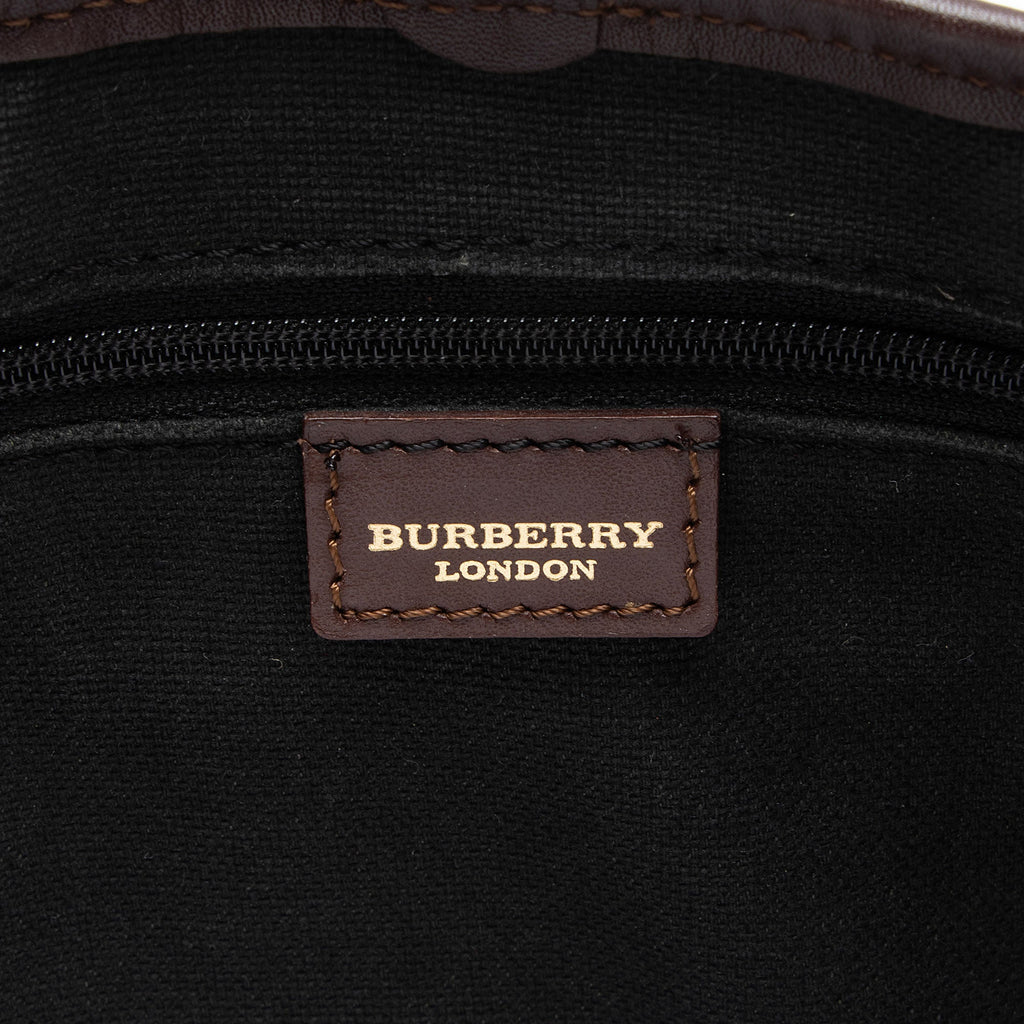 Burberry Haymarket Check Buckle Satchel