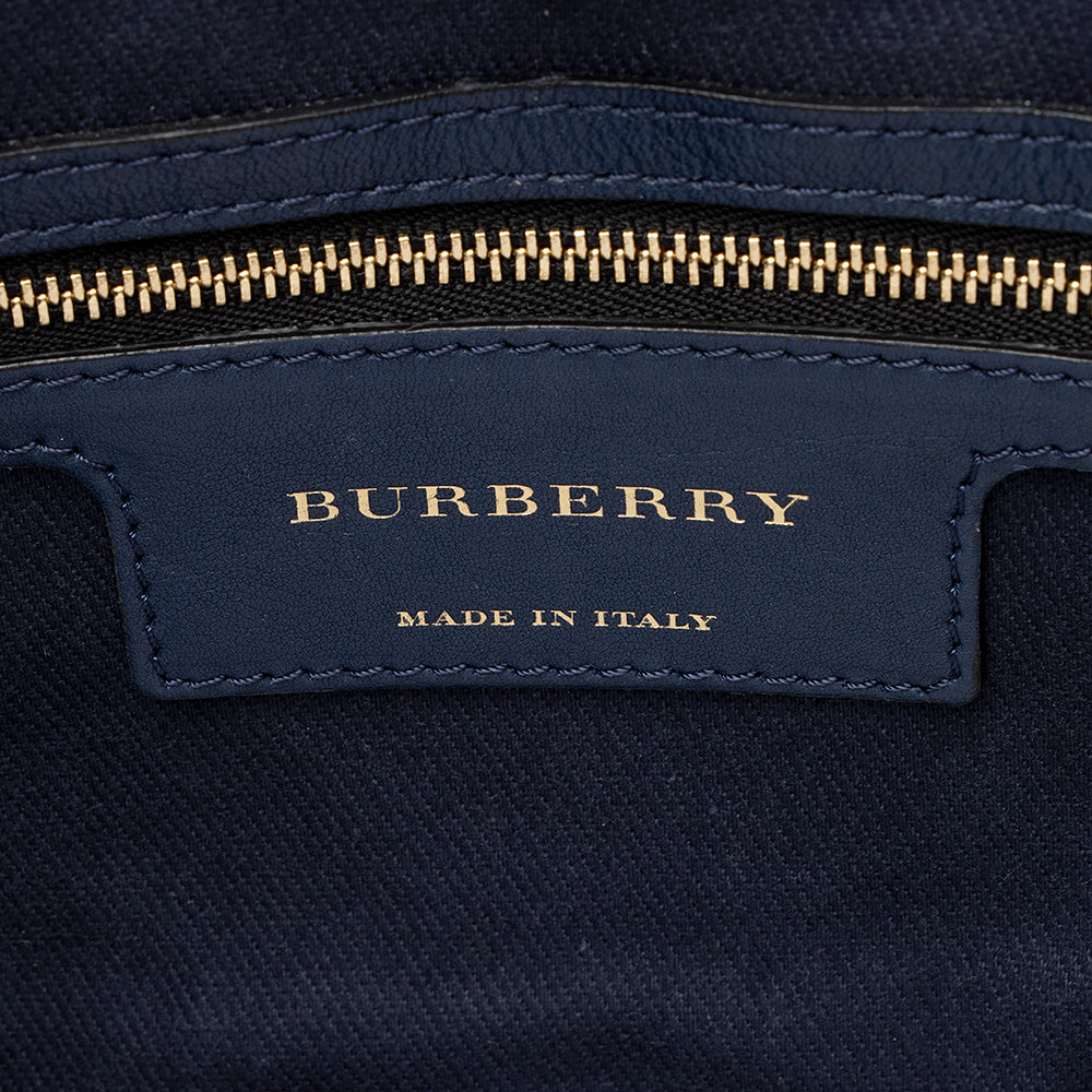 Burberry Haymarket Check Floral Canter Small Tote (SHF-21969)