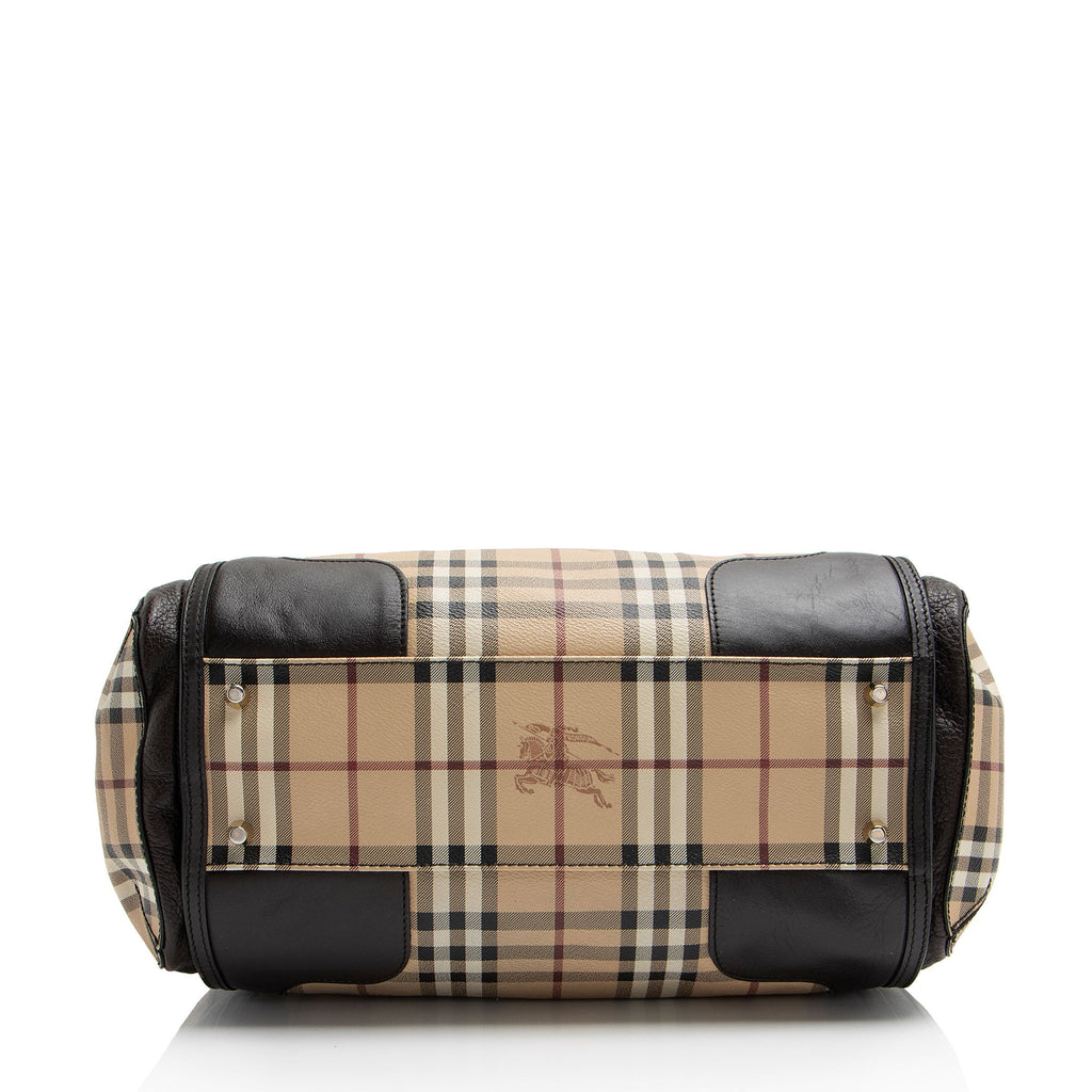Burberry Haymarket Check Gladstone Satchel