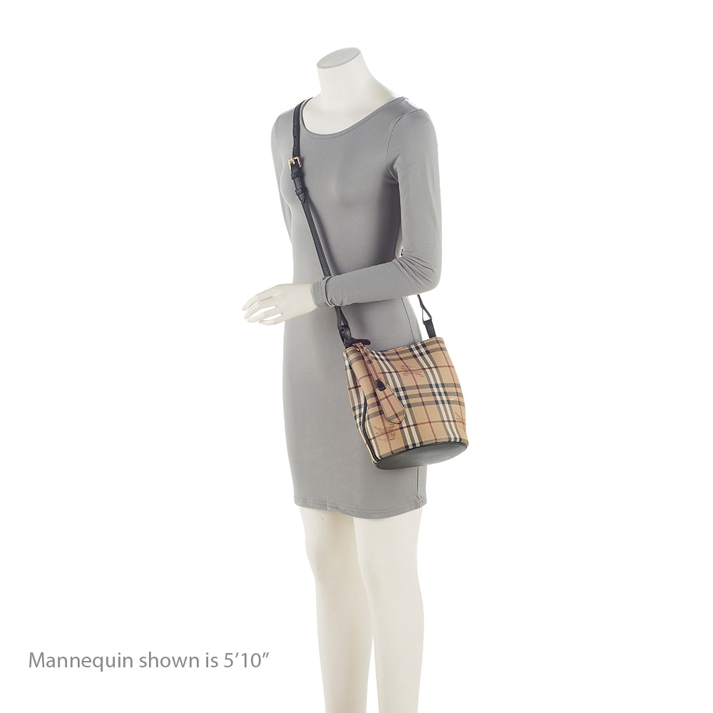 Burberry Haymarket Check Lorne Bucket Bag (SHF-21948)