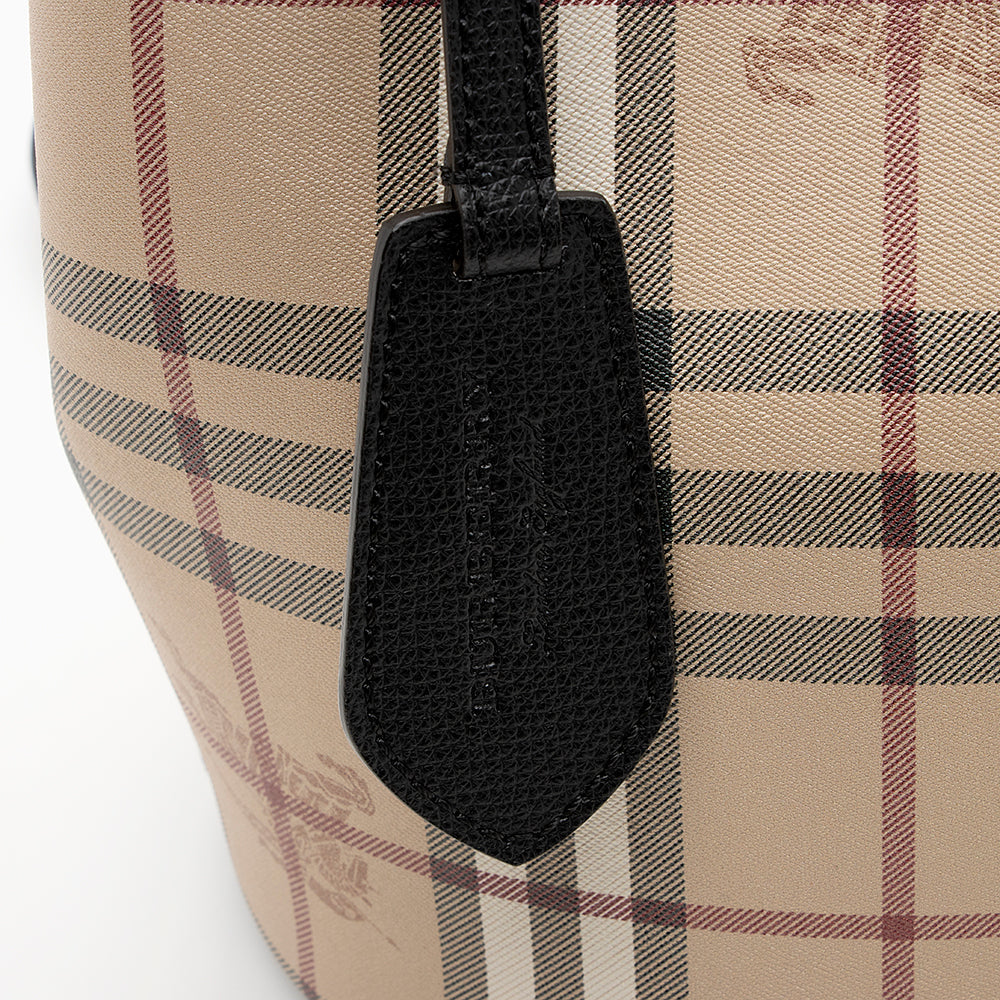 Burberry Haymarket Check Lorne Small Bucket Bag (SHF-18602)