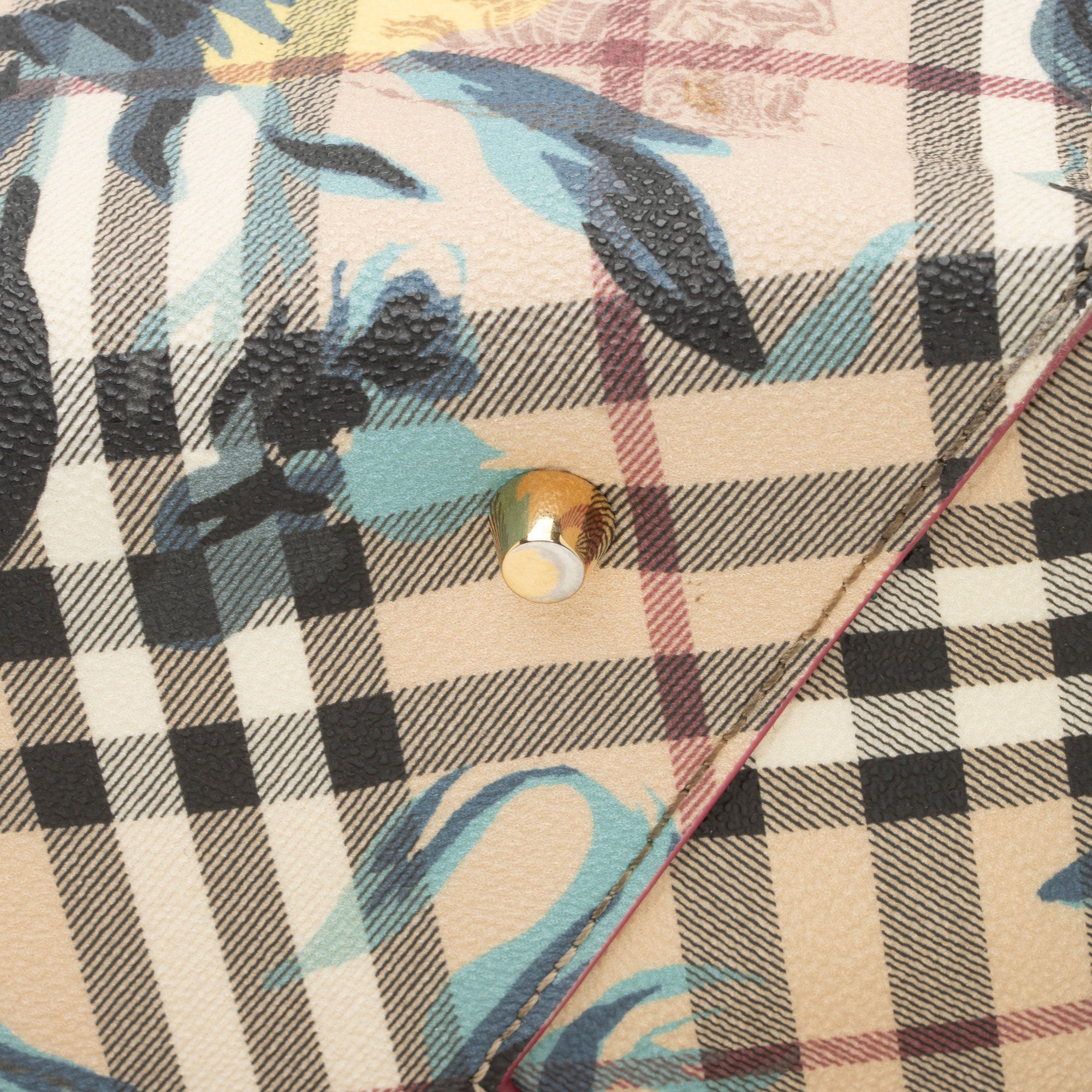 Burberry Haymarket Check Peony Rose Canter Small Tote (SHF-GlIEtN)