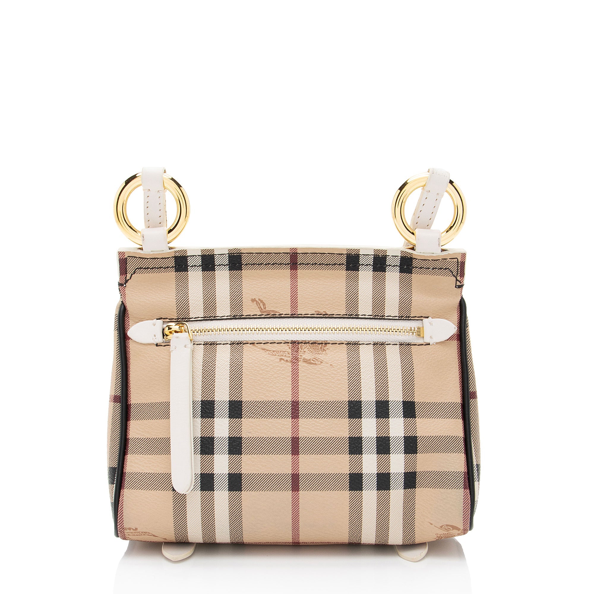 Burberry Haymarket Check Perforated Leather Baby Bridle Shoulder Bag