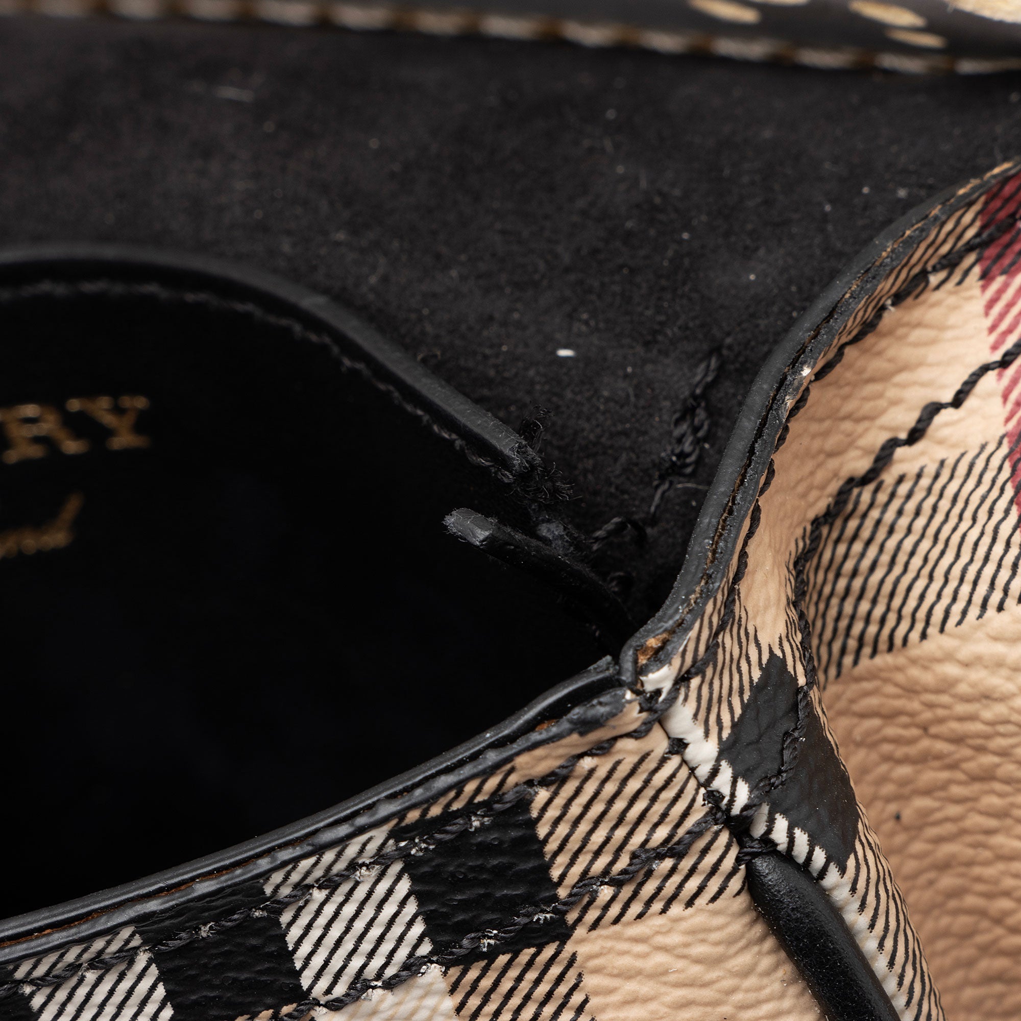 Burberry Haymarket Check Perforated Leather Baby Bridle Shoulder Bag