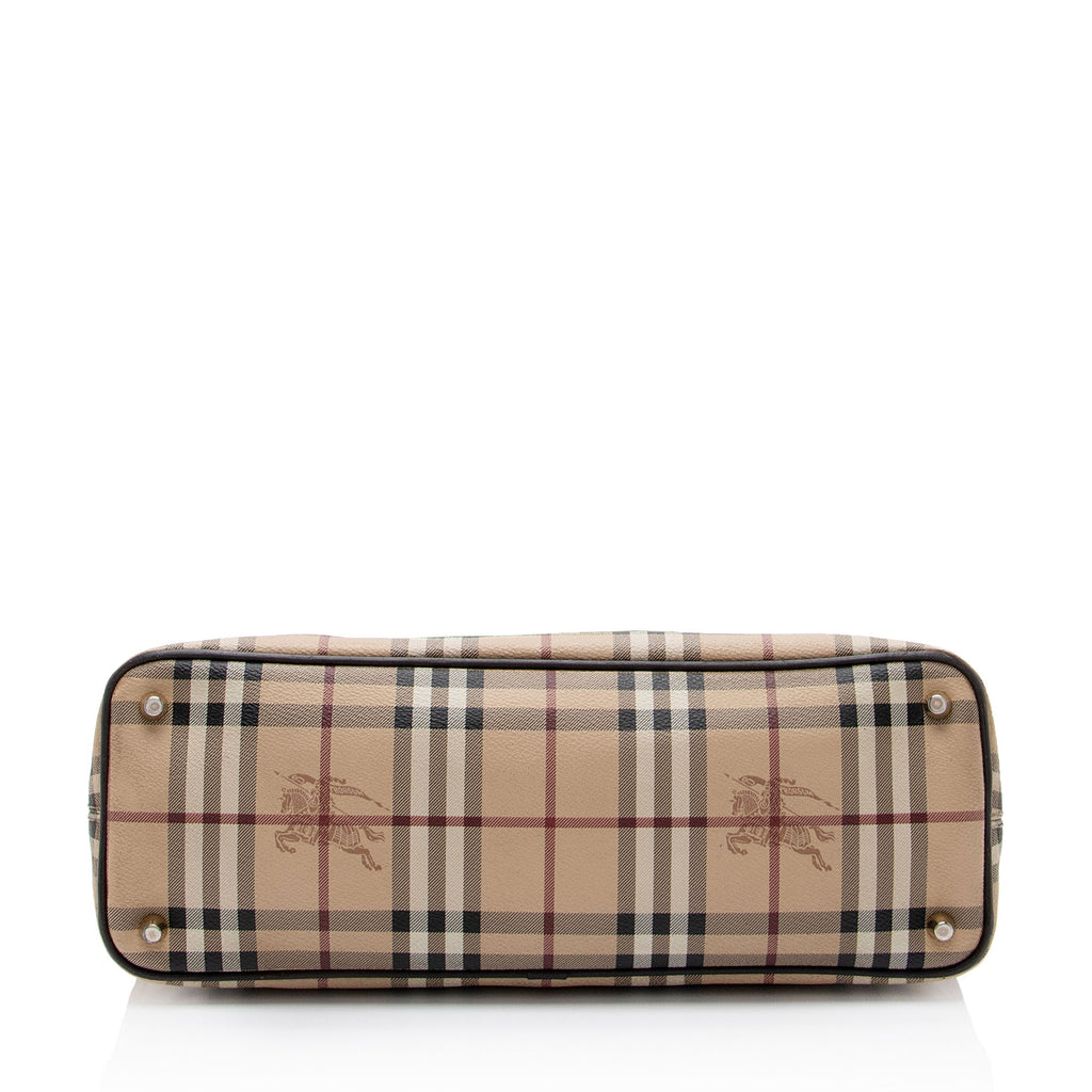 Burberry Haymarket Check Regent Medium Tote (SHF-gey01E)
