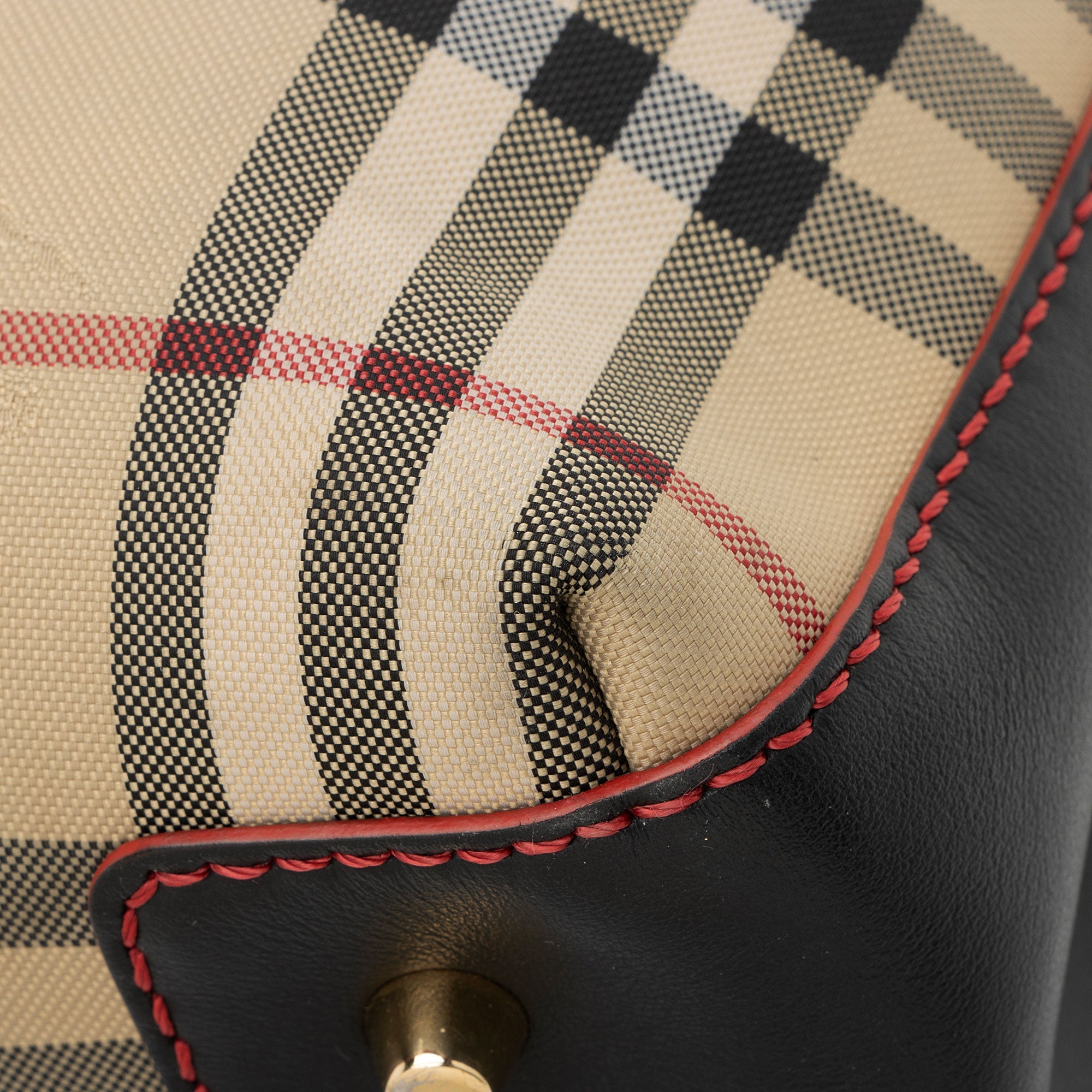 Burberry Horseferry Check Contrast Stitch Ballingdon Medium Tote