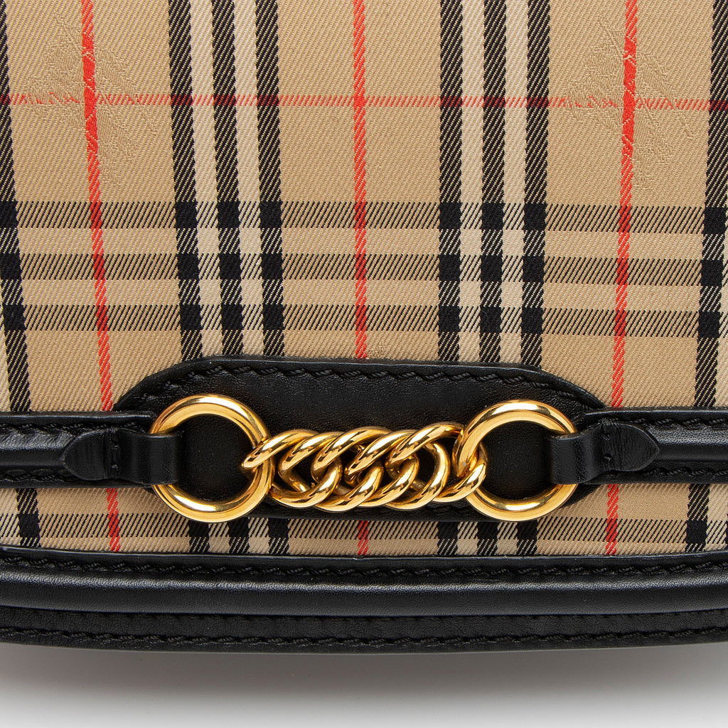 Burberry Horseferry Check Link Flap Bag (SHF-XUN7RC)