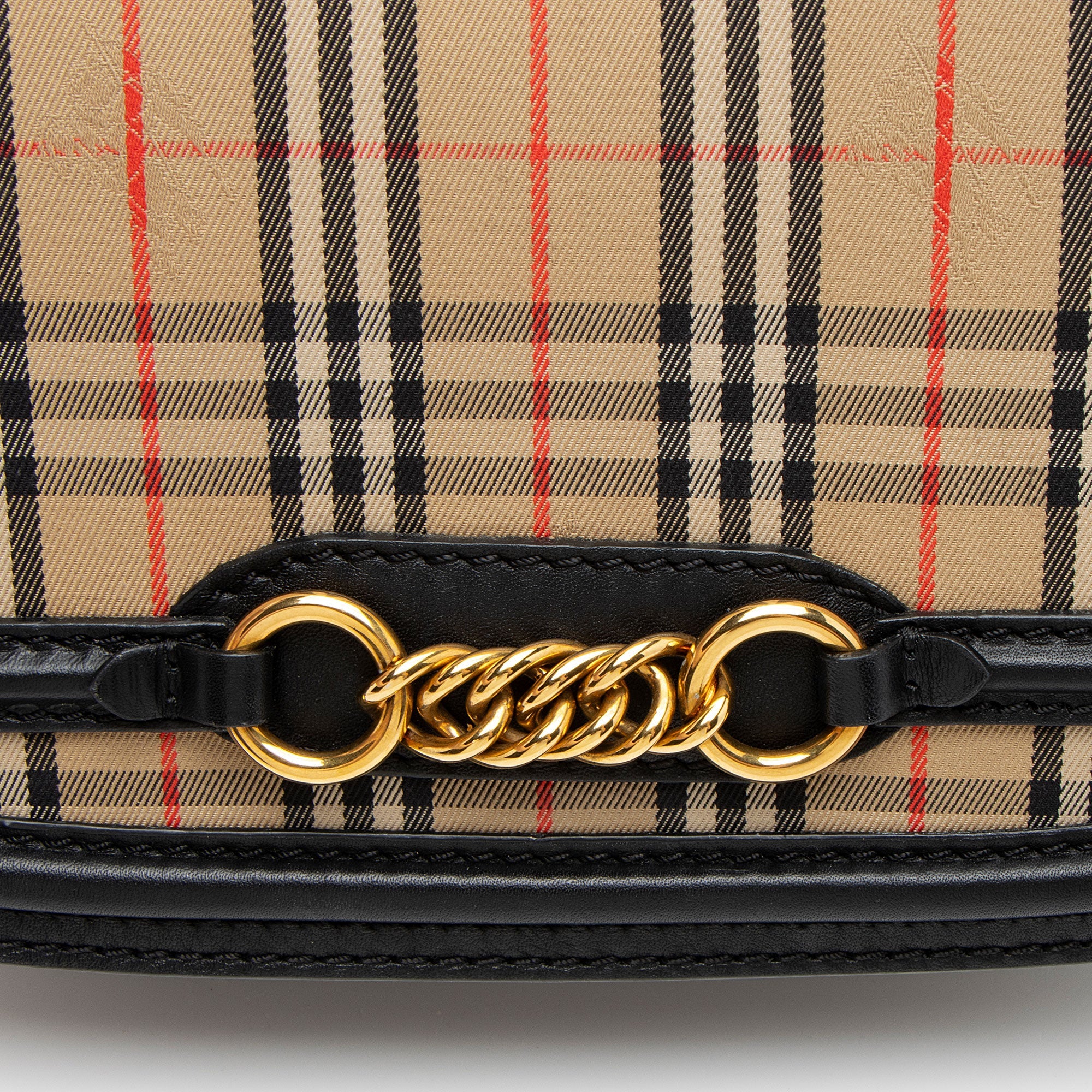 Burberry Horseferry Check Link Flap Bag (SHF-XUN7RC)