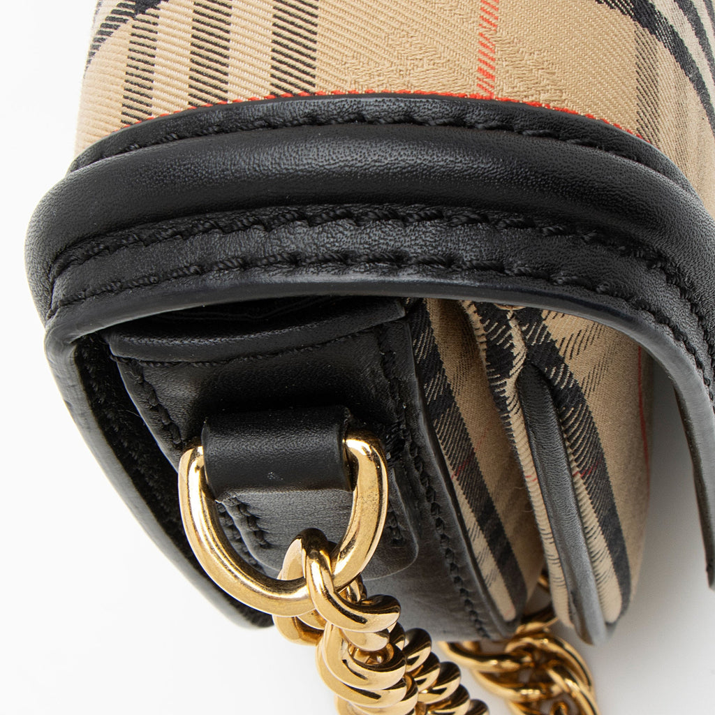Burberry Horseferry Check Link Flap Bag (SHF-XUN7RC)