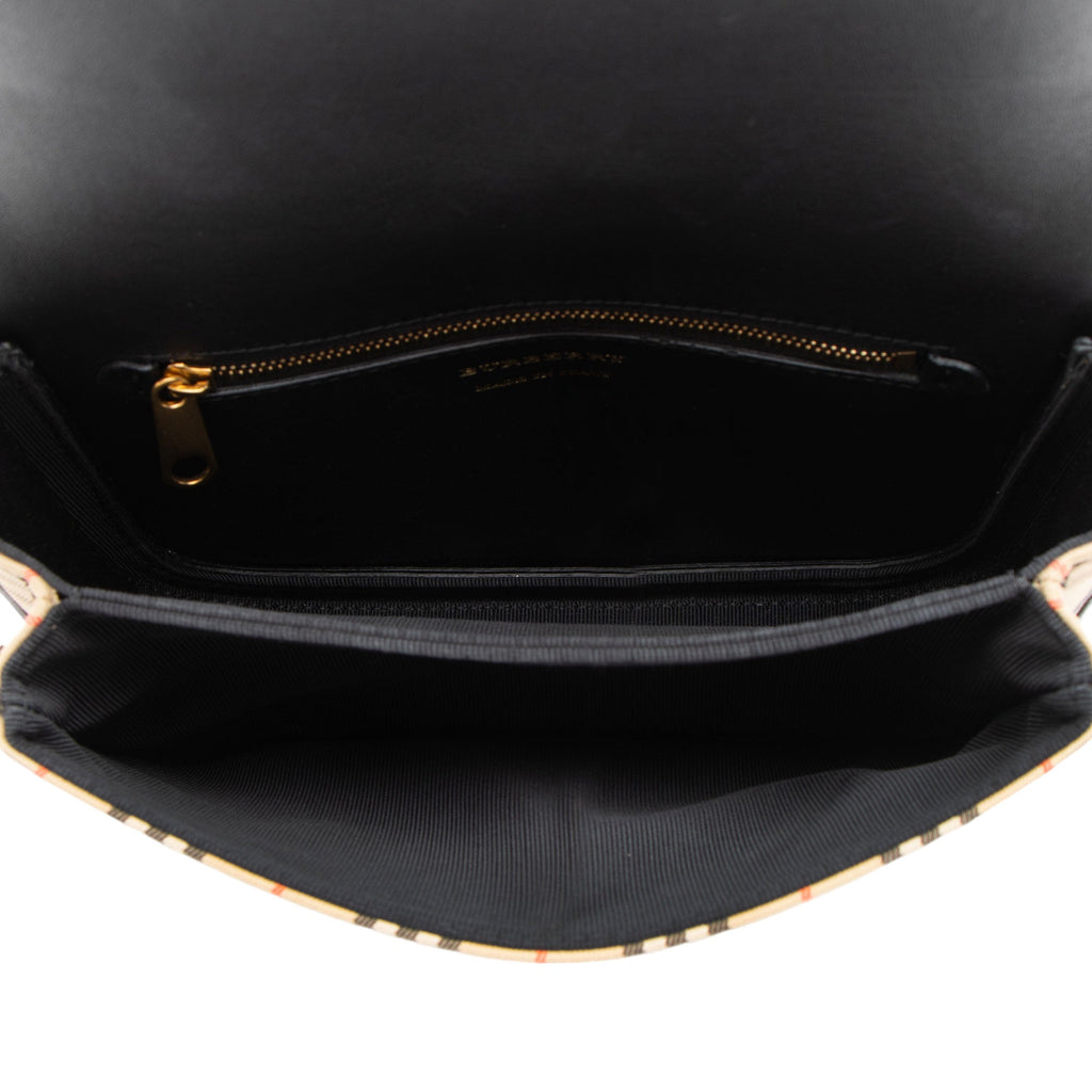 Burberry Horseferry Check Link Flap Bag (SHF-XUN7RC)