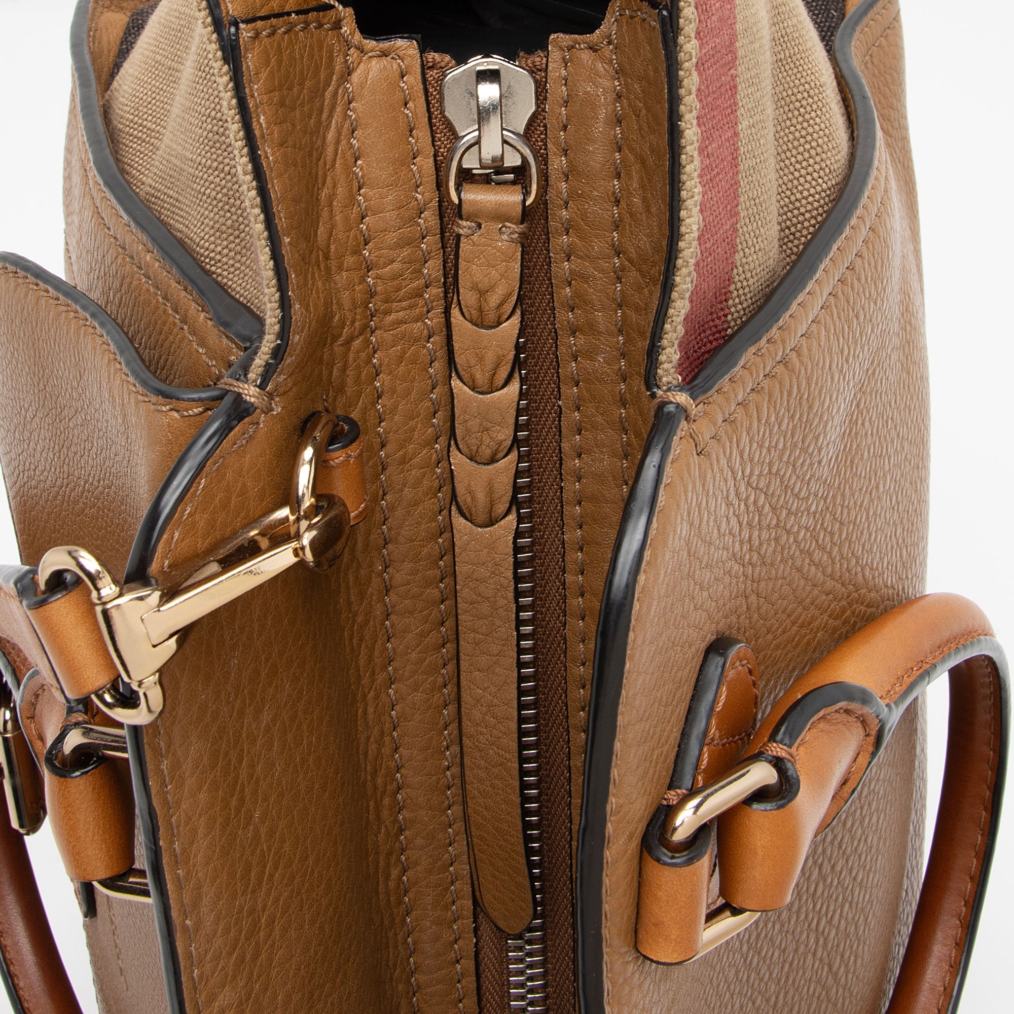 Burberry House Check Harcourt Medium Satchel (SHF-Pgj3Mi)