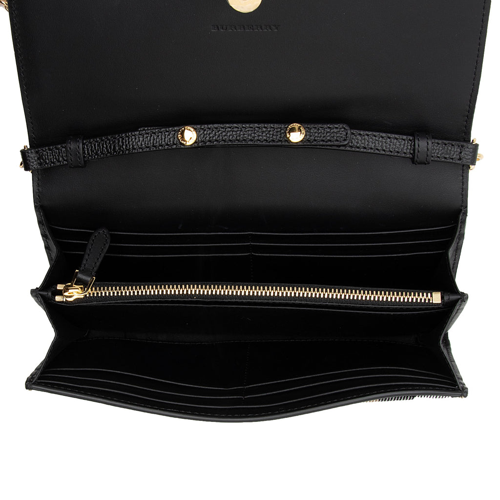 Burberry House Check Henley Chain Wallet (SHF-8PkzNG)