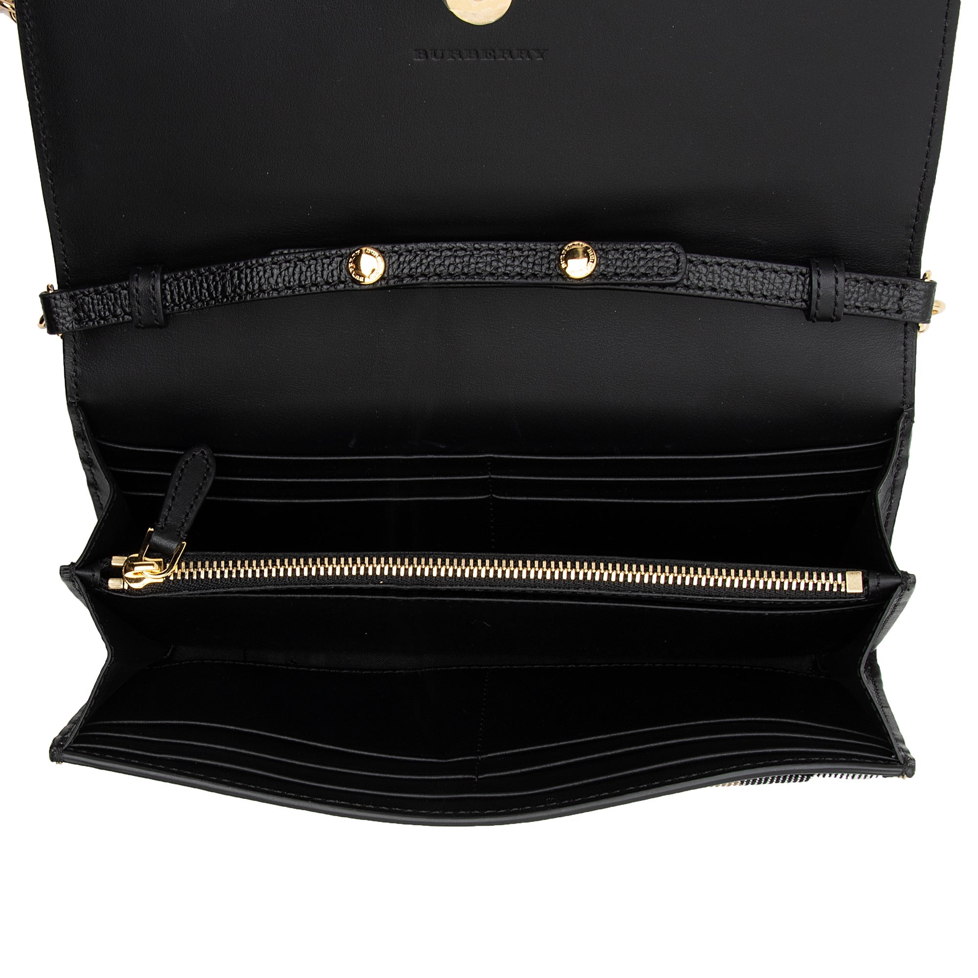 Burberry House Check Henley Chain Wallet (SHF-8PkzNG)