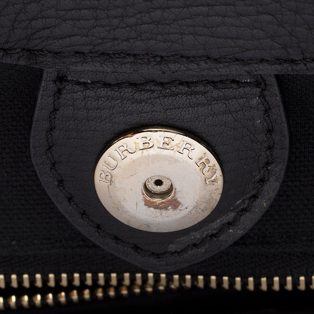 Burberry House Check Leather Banner Large Tote (SHF-21984)