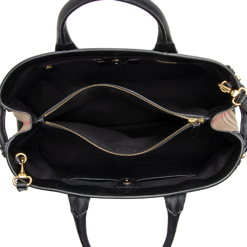 Burberry House Check Leather Banner Large Tote (SHF-21984)