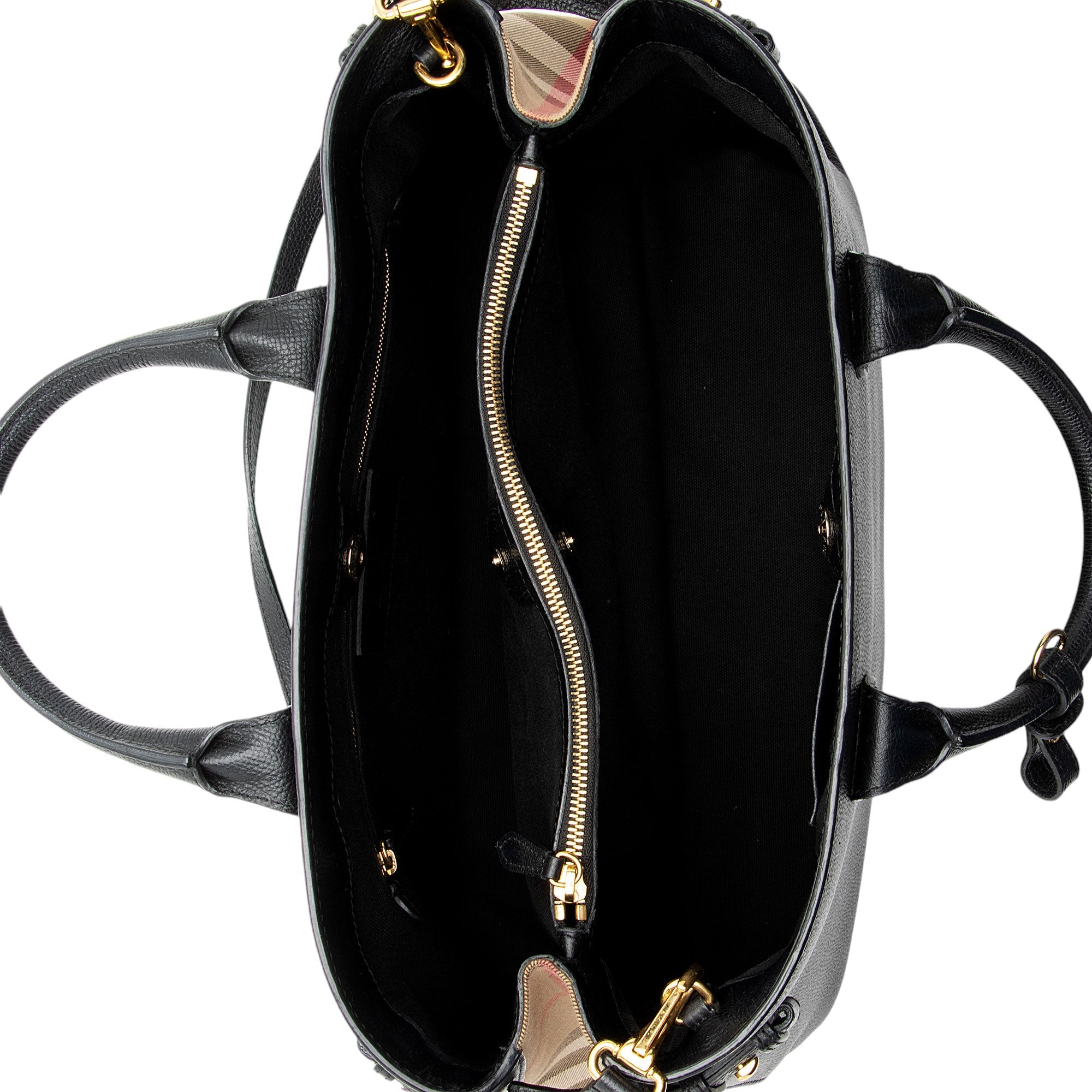 Burberry House Check Leather Banner Large Tote (SHF-amQX3B)