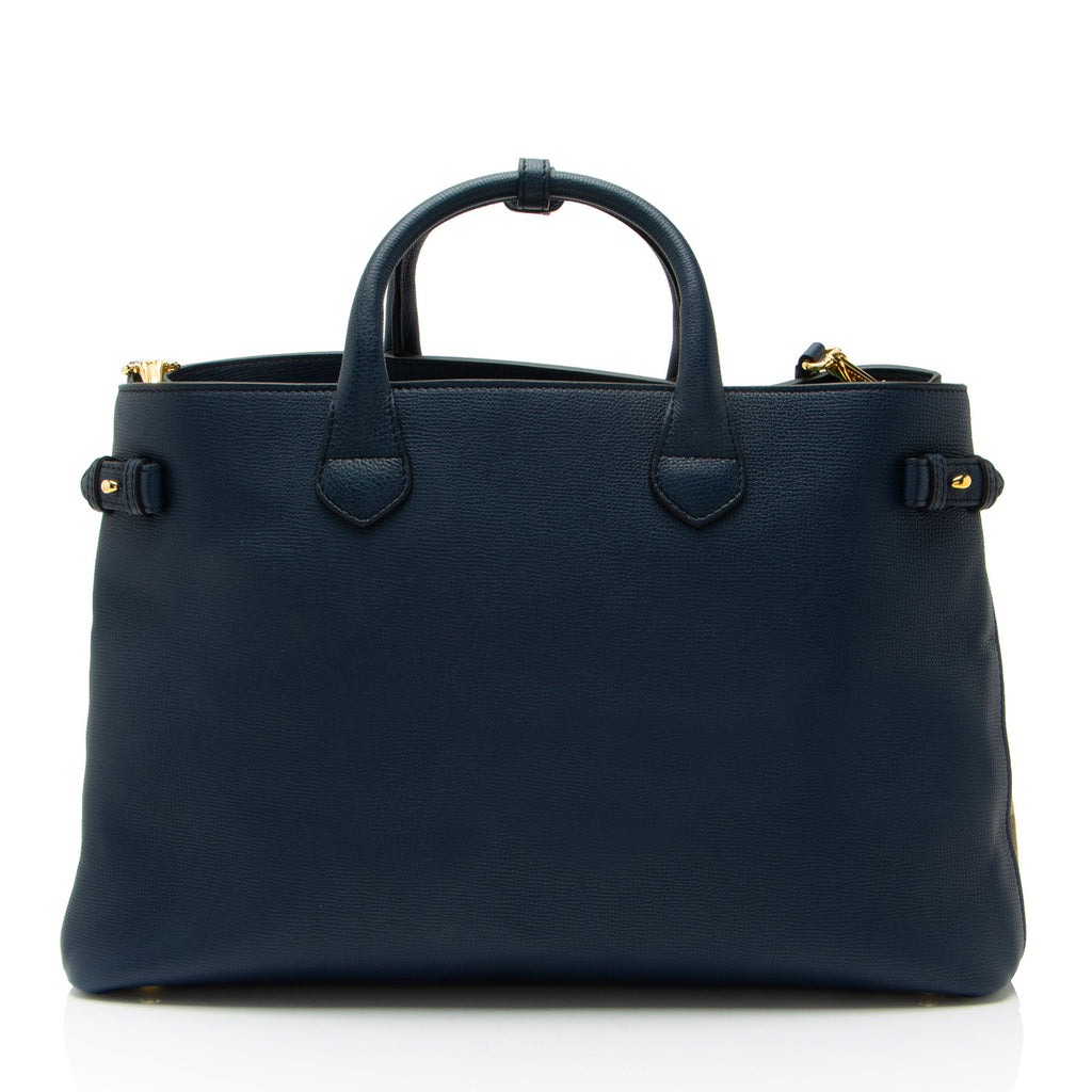 Burberry House Check Leather Banner Large Tote