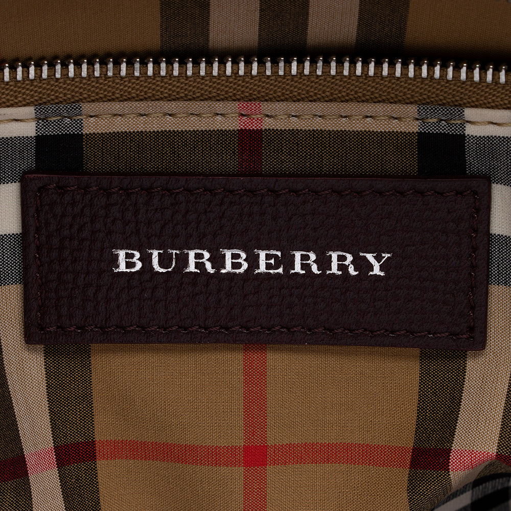 Burberry House Check Leather Banner Medium Tote (SHF-13541)