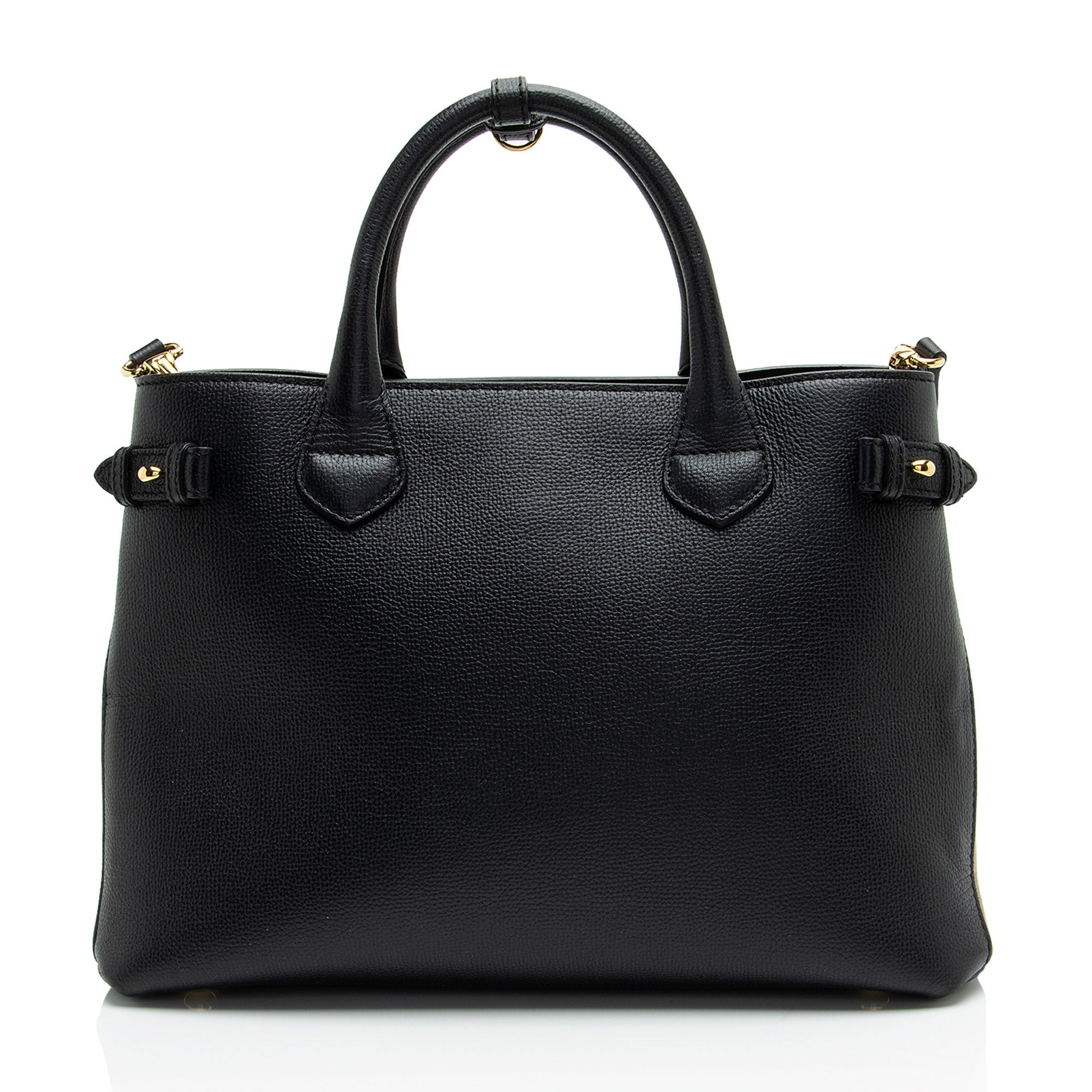 Burberry House Check Leather Banner Medium Tote