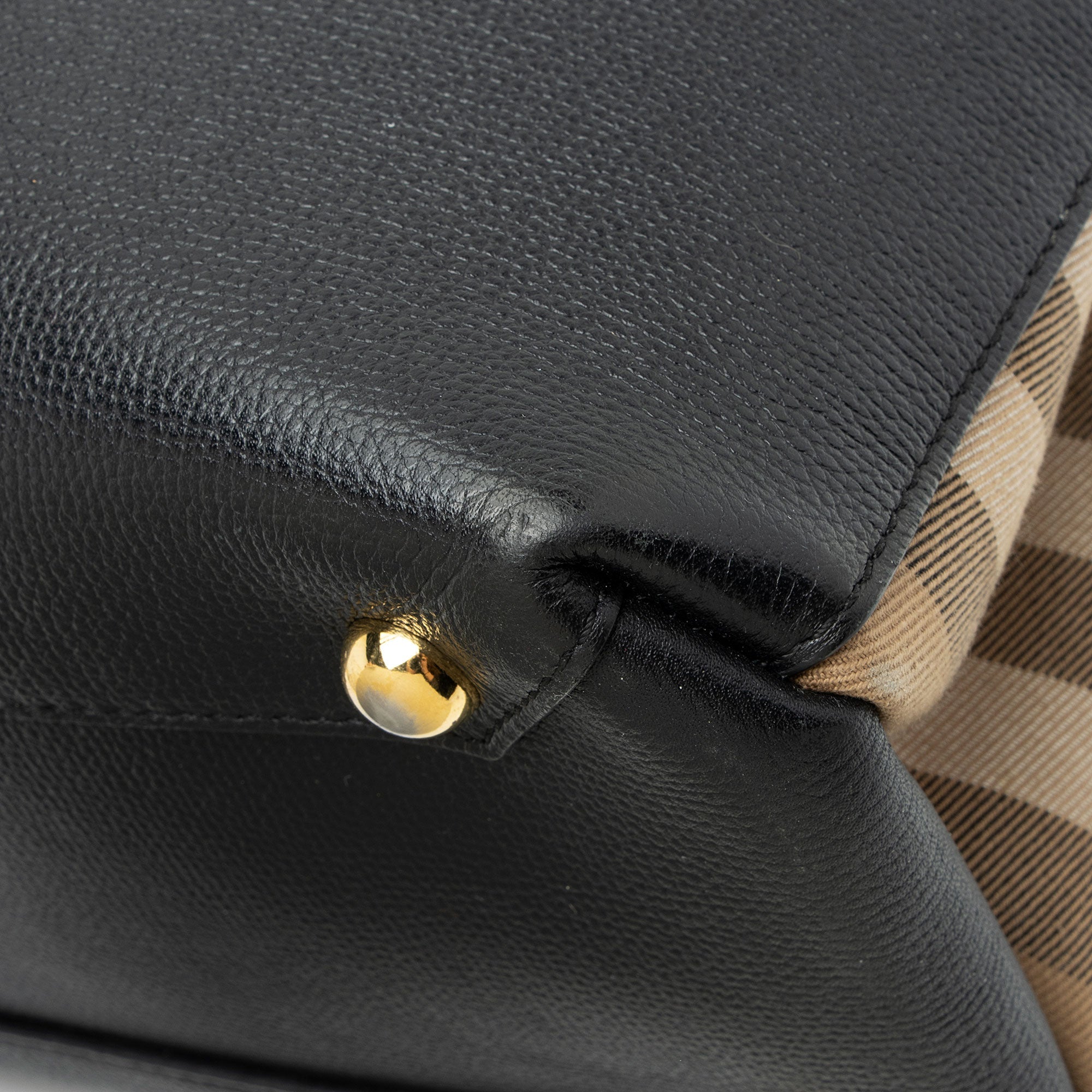 Burberry House Check Leather Banner Medium Tote